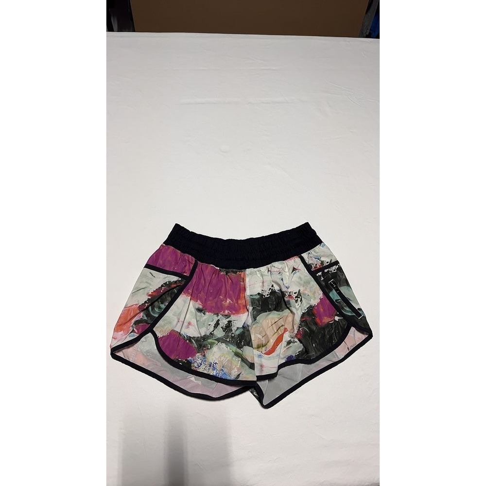 Lululemon Womens Abstract Print Athletic Running Shorts Multicolor Size M L